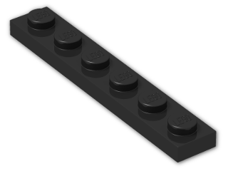 LEGO® Stein: Plate 1 x 6 3666 | Farbe: Black
