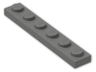 LEGO® Stein: Plate 1 x 6 3666 | Farbe: Dark Grey