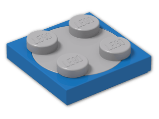 LEGO® Brick: Turntable 2 x 2 Plate with Light Bluish Grey Top 3680c02 | Color: Bright Blue