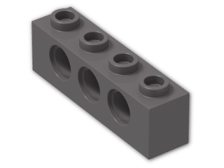 LEGO® Brick: Technic Brick 1 x 4 with Holes 3701 | Color: Dark Stone Grey