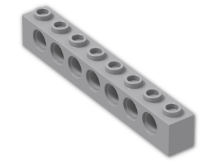 LEGO® Stein: Technic Brick 1 x 8 with Holes 3702 | Farbe: Medium Stone Grey