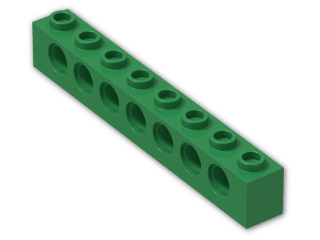 LEGO® Brick: Technic Brick 1 x 8 with Holes 3702 | Color: Dark Green