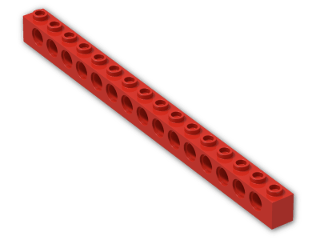 LEGO® Brick: Technic Brick 1 x 16 with Holes 3703 | Color: Bright Red
