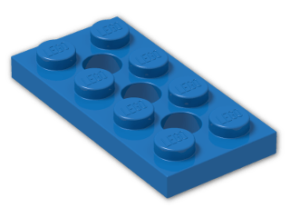 LEGO® Brick: Technic Plate 2 x 4 with Holes 3709b | Color: Bright Blue