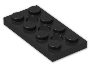 LEGO® Brick: Technic Plate 2 x 4 with Holes 3709b | Color: Black
