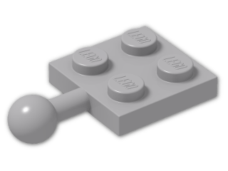 LEGO® Brick: Plate 2 x 2 with Towball 3731 | Color: Medium Stone Grey