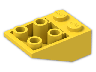 LEGO® Stein: Slope Brick 33 3 x 2 Inverted without Ribs between Studs 3747a | Farbe: Bright Yellow