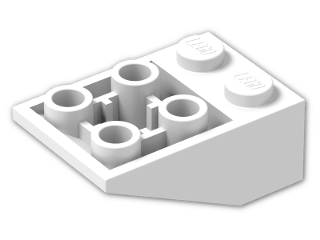 LEGO® Stein: Slope Brick 33 3 x 2 Inverted with Ribs between Studs 3747b | Farbe: White