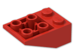 LEGO® Brick: Slope Brick 33 3 x 2 Inverted with Ribs between Studs 3747b | Color: Bright Red