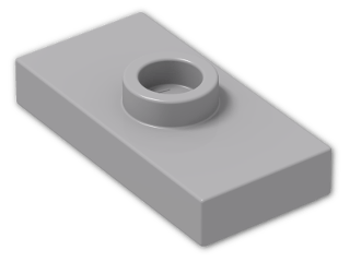 LEGO® Brick: Plate 1 x 2 with Groove with 1 Centre Stud 3794b | Color: Medium Stone Grey