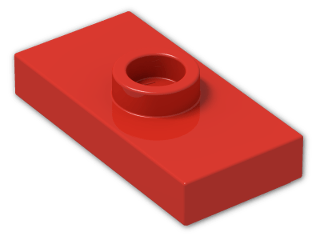 LEGO® Brick: Plate 1 x 2 with Groove with 1 Centre Stud 3794b | Color: Bright Red