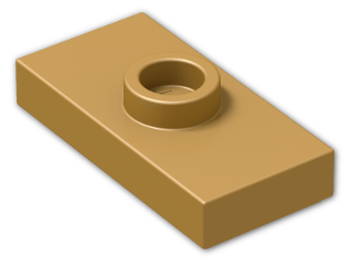 LEGO® Stein: Plate 1 x 2 with Groove with 1 Centre Stud 3794b | Farbe: Warm Gold