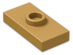 LEGO® Brick: Plate 1 x 2 with Groove with 1 Centre Stud 3794b | Color: Warm Gold