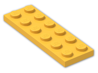 LEGO® Brick: Plate 2 x 6 3795 | Color: Flame Yellowish Orange