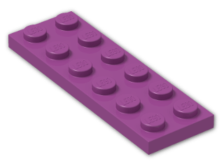 LEGO® Brick: Plate 2 x 6 3795 | Color: Bright Reddish Lilac