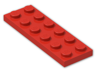 LEGO® Brick: Plate 2 x 6 3795 | Color: Bright Red