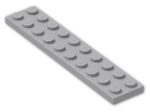 LEGO® Brick: Plate 2 x 10 3832 | Color: Medium Stone Grey