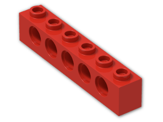 LEGO® Brick: Technic Brick 1 x 6 with Holes 3894 | Color: Bright Red