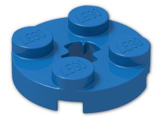 LEGO® Brick: Plate 2 x 2 Round with Axlehole Type 2 4032b | Color: Bright Blue