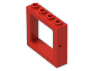 LEGO® Brick: Train Window 1 x 4 x 3 4033 | Color: Bright Red