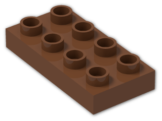 LEGO® Brick: Duplo Plate 2 x 4 40666 | Color: Reddish Brown