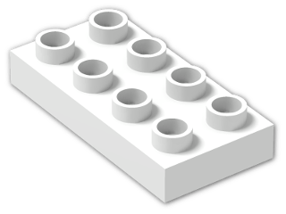 LEGO® Brick: Duplo Plate 2 x 4 40666 | Color: White