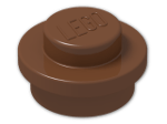 LEGO® Brick: Plate 1 x 1 Round 4073 | Color: Reddish Brown