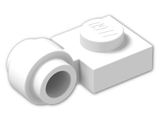 LEGO® Stein: Plate 1 x 1 with Clip Light Type 2 4081b | Farbe: White