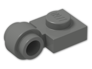 LEGO® Brick: Plate 1 x 1 with Clip Light Type 2 4081b | Color: Dark Grey