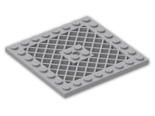 LEGO® Stein: Plate 8 x 8 with Grille and Hole 4151b | Farbe: Medium Stone Grey