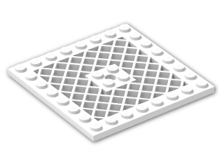 LEGO® Stein: Plate 8 x 8 with Grille and Hole 4151b | Farbe: White