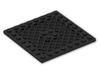 LEGO® Stein: Plate 8 x 8 with Grille and Hole 4151b | Farbe: Black