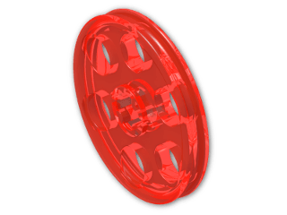 LEGO® Brick: Technic Wedge Belt Wheel 4185 | Color: Transparent Fluorescent Reddish Orange