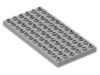 LEGO® Stein: Duplo Plate 6 x 12 4196 | Farbe: Medium Stone Grey