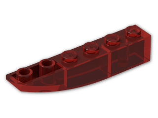 LEGO® Stein: Slope Brick Curved 6 x 1 Inverted 42023 | Farbe: Transparent Red