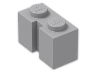 LEGO® Stein: Brick 1 x 2 with Groove 4216 | Farbe: Medium Stone Grey