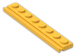 LEGO® Brick: Plate 1 x 8 with Door Rail 4510 | Color: Flame Yellowish Orange