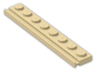 LEGO® Brick: Plate 1 x 8 with Door Rail 4510 | Color: Brick Yellow