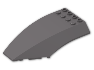 LEGO® Brick: Windscreen 10 x 6 x 2 45705 | Color: Dark Stone Grey