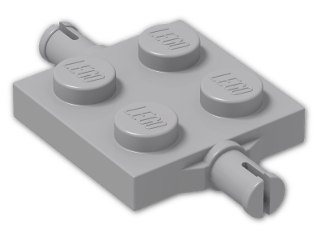 LEGO® Brick: Plate 2 x 2 with Wheel Holders 4600 | Color: Medium Stone Grey