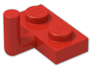 LEGO® Brick: Plate 1 x 2 with Vertical Bar on Long Side and Long Arm 4623 | Color: Bright Red