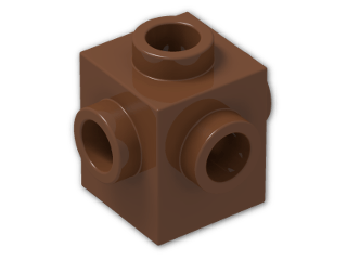 LEGO® Brick: Brick 1 x 1 with Studs on Four Sides 4733 | Color: Reddish Brown