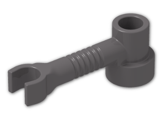 LEGO® Stein: Brick 1 x 1 x  2/3 Round with Bar and Clip Vertical 4735 | Farbe: Dark Stone Grey