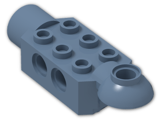 LEGO® Stein: Technic Brick 2 x 3 w/ Holes, Click Rot. Hinge (H) and Socket 47454 | Farbe: Sand Blue