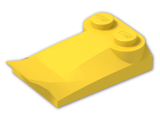 LEGO® Brick: Slope Brick Curved 2 x 2 x  2/3 with Fin and 2 Studs 47456 | Color: Bright Yellow