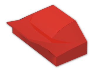 LEGO® Brick: Slope Brick Curved 1 x 2 x  2/3 with Fin without Studs 47458 | Color: Bright Red