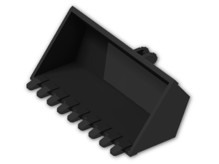 LEGO® Brick: Excavator Bucket 8 x 4 with Click Hinge 2-Finger 47508 | Color: Black