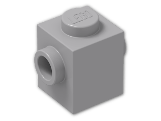 LEGO® Brick: Brick 1 x 1 with Studs on Two Opposite Sides 47905 | Color: Medium Stone Grey