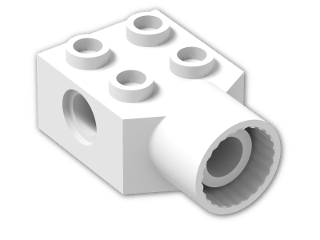 LEGO® Brick: Technic Brick 2 x 2 with Hole and Rotation Joint Socket 48169 | Color: White