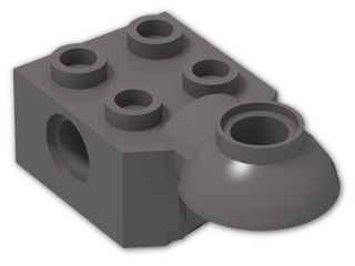 LEGO® Stein: Technic Brick 2 x 2 with Hole, Half Rotation Joint Ball Horiz 48170 | Farbe: Dark Stone Grey